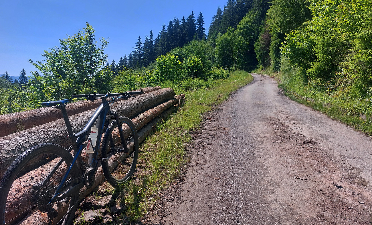 Za mostíkom cez Snilovský potok už starší nový asfalt. Za_mostíkom_cez_Snilovský_potok_už_starší_nový_asfalt.